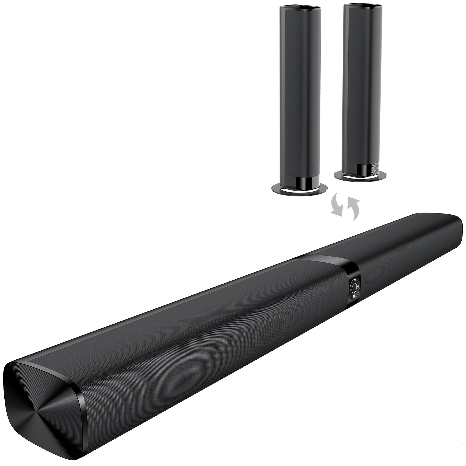 Separable TV Soundbar 32-Inch with Bluetooth 5.0, ARC / Optical / AUX, 3D Stereo Surround Sound, 4 Drivers & Infrared Remote – 120W & Standard, Smart TV Home Theatre Speaker Canada