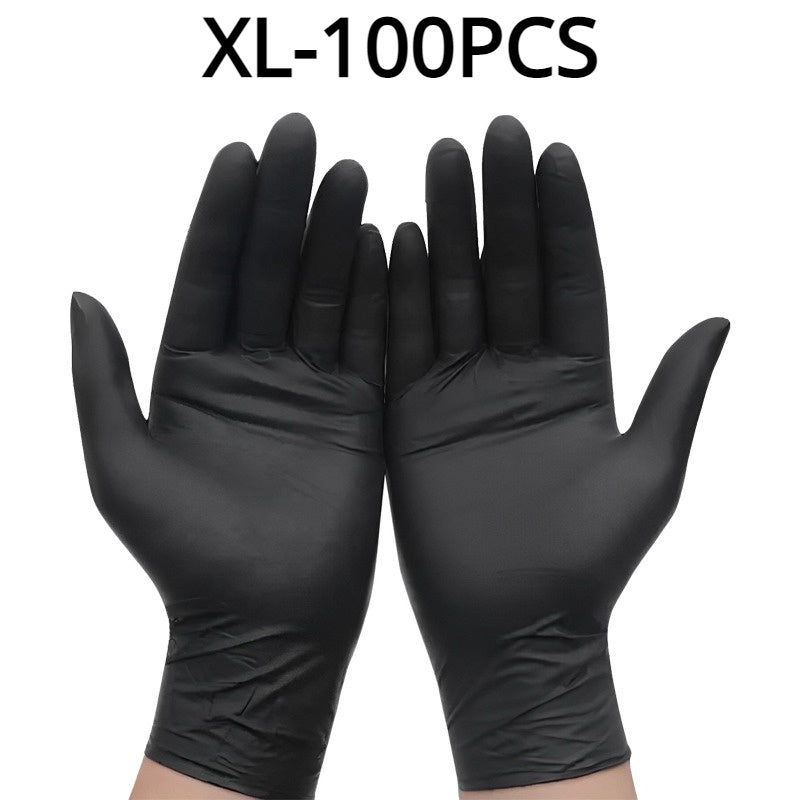 100pcs of Black Disposable Nitrile Gloves - -Free And Powder-Free, Ideal for Tattooing, Manicures, And Salon Cleaning, Disposable Apparel