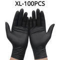 100pcs of Black Disposable Nitrile Gloves - -Free And Powder-Free, Ideal for Tattooing, Manicures, And Salon Cleaning, Disposable Apparel