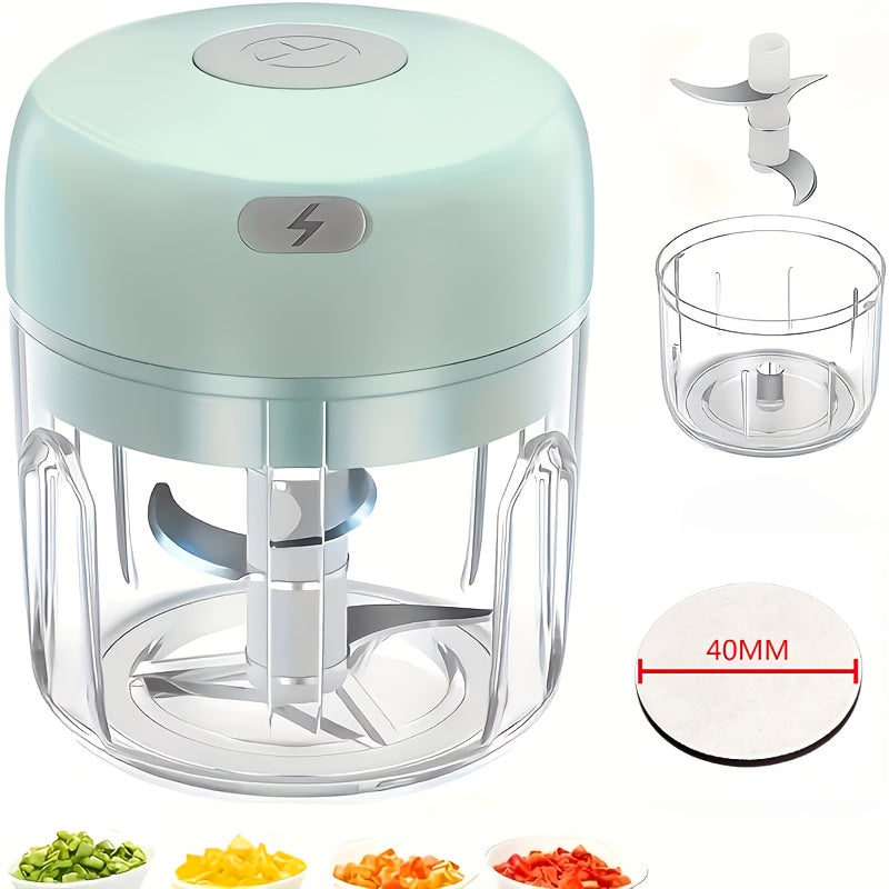 8.45oz Mini Rechargeable Garlic Chopper Meat Grinder with Refrigerator Magnet, Durable And Sturdy, Suitable for Crushing Garlic, Chili, Onion, Minced Meat, And Nuts