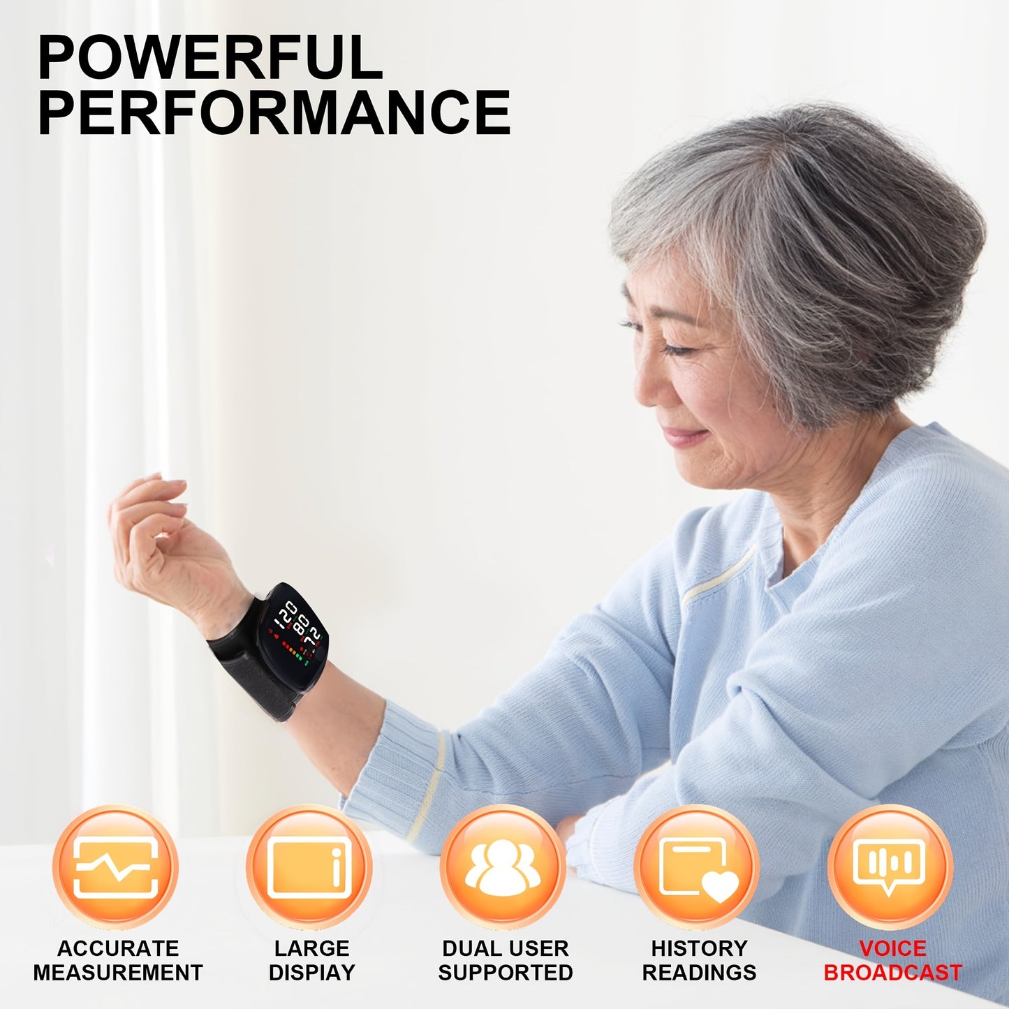 Wrist Blood Pressure Monitor with Irregular Heartbeat Alarm & Audible Alerts – LCD Display, Adjustable Cuff, Pulse Rate Detection, USB Portable BP Machine for Home & Travel