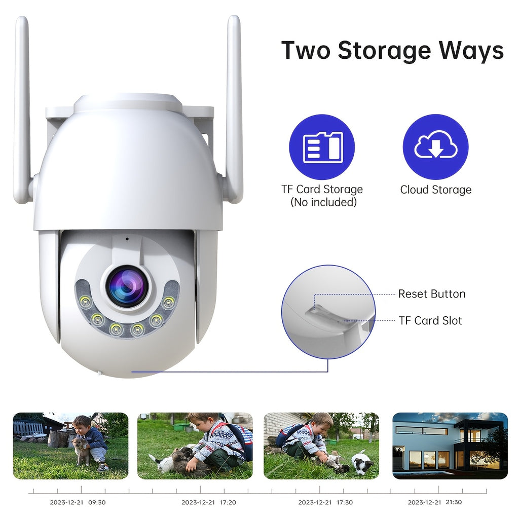 Outdoor Wired Security Camera 360° Auto Tracking WiFi, USB Plug-In Power, Noise Detection, Alexa Compatible, 24/7 Continuous Recording — Smart Home Surveillance for Canada