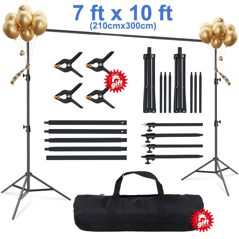 Studio Background Support Kit 7x10ft (2Mx3m) with 4 Clips & Suitcase Carry Case – Photography Studio Background Holder System for Video, Portrait Shooting, Streaming & Events Canada