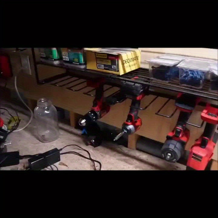 Wall Mounted Power Tool Storage Rack, Garage Tool Storage Rack, And Storage Rack with Screw Rack/Pliers Rack/Hammer Rack, 4Layer8Drill, 3Layer7Drill, 4Layer4Drill, 2Layer4Drill, A Gift for The Family, Storage Racks