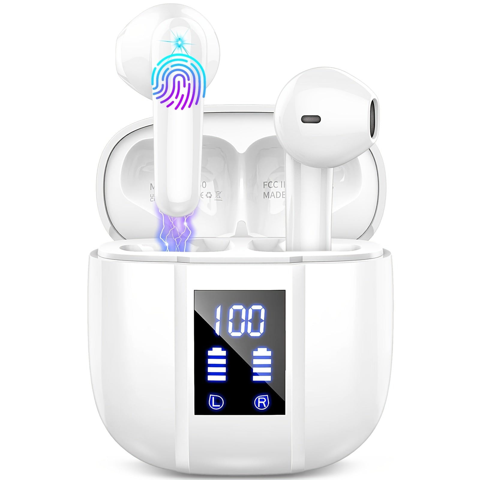 40H Wireless Earbuds with HiFi Stereo Deep Bass & 4 ENC Noise Cancelling Mic – In-Ear Bluetooth Earphones, LED Display, USB-C Charging, Mini Compact Design for Sport, Outdoor & Daily Use Canada