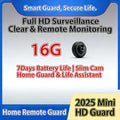 Mini Hidden WiFi Camera Ultra-Thin 0.7" – Full HD Night Vision, Motion Detection, Auto Alarm, 7-Day Standby, App Remote View, Indoor Outdoor for Baby Monitor Pet Elderly Home Office (16G/32G)