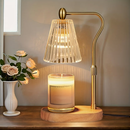 Candle Warming Lamp with Timer & Dimmer, Adjustable Height Glass Wax Melt Lamp – Retro Home Decor Scented Jar Warmer for Bedroom, Perfect Gift for Women