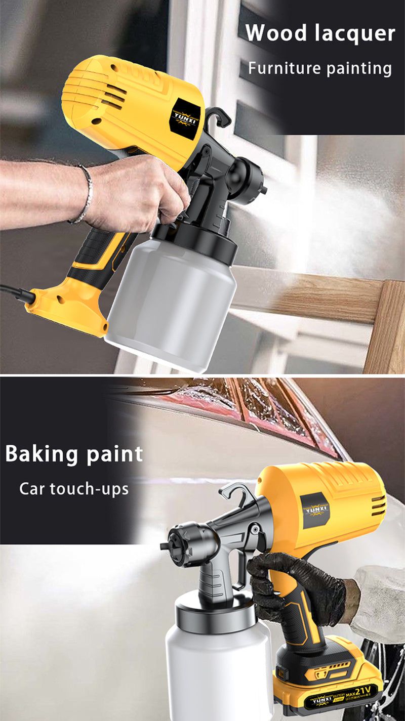 Cordless Paint Sprayer with Rechargeable Battery - High Pressure Electric Spray Gun for Easy and Efficient Painting of Furniture, Cabinets, Fences, Walls, and Doors - Ideal for Home Decoration and DIY Renovation Projects, Simplifies Cleaning Process