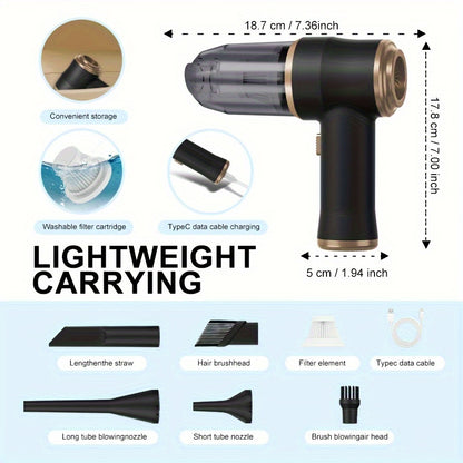 Cordless Handheld Vacuum Cleaner 2-in-1 with High Suction Power - Lightweight Portable Rechargeable Lithium Battery Vacuum with Dusting Brush, Floor Brush & Car Home Cleaning Tools