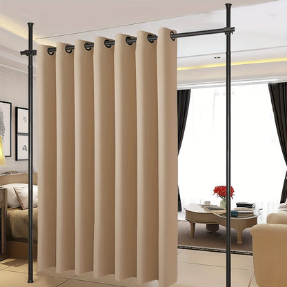Tension Curtain Rod Floor to Ceiling No Drill – Adjustable Heavy Duty Freestanding Room Divider, 28-139" Wide 48-120" High, 55lb Capacity, Black & White | Canada