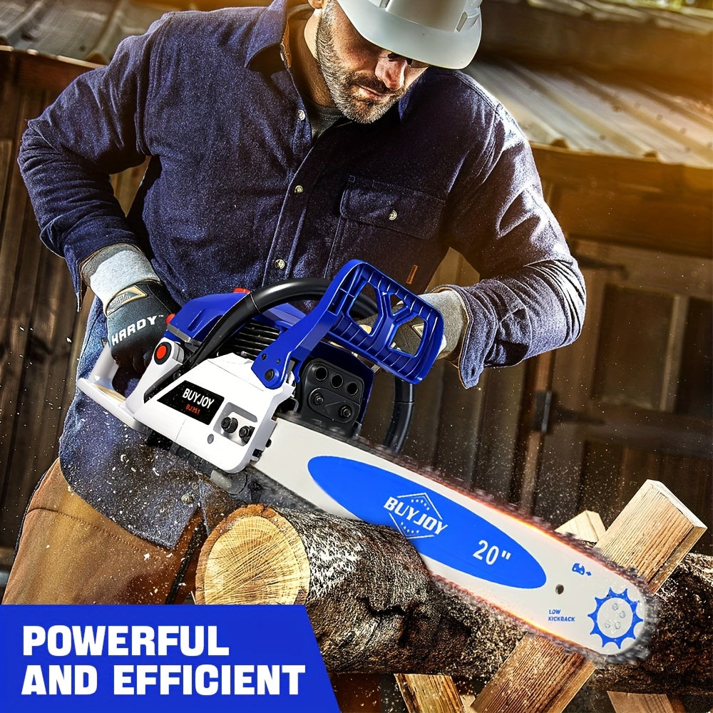 High Performance 20 Inch Gasoline Chainsaw: Designed for Versatility And Strength, Perfect for Various Outdoor Tasks. Provides Cordless Operation And Has The Power to Handle Heavy Cutting Operations