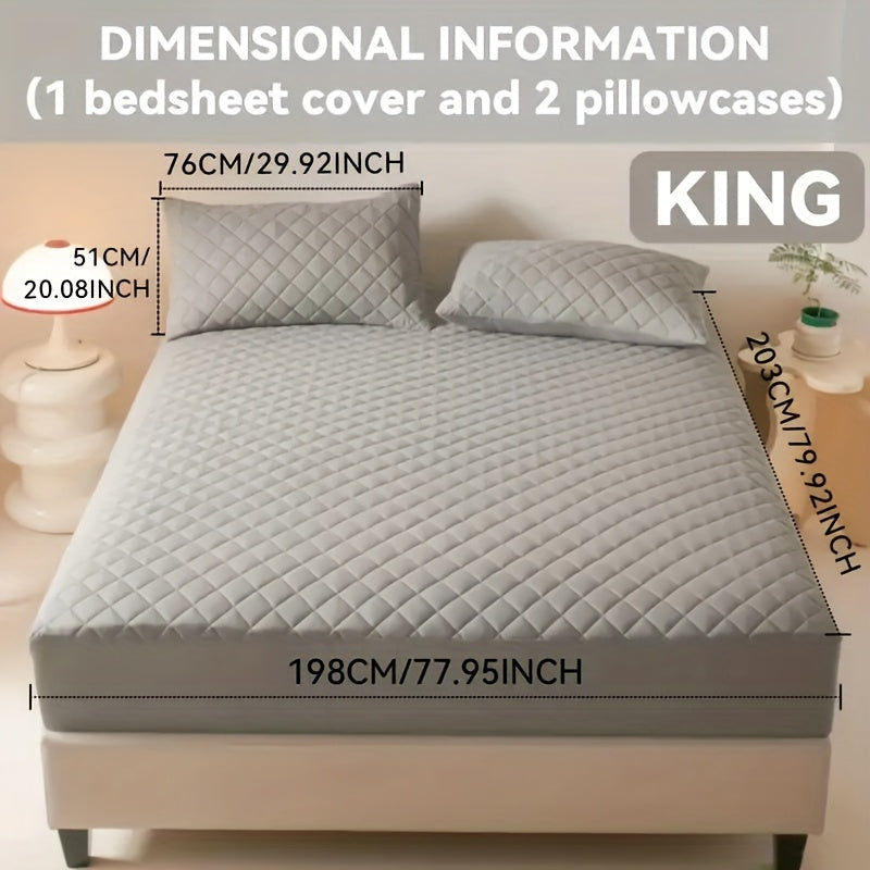 Waterproof Mattress Protector Set 2/3pcs, Thick Deep Pocket 9-15" Fitted Sheet & Pillowcase, Soft All-Season Bedding, Machine Washable – Twin Full Queen King, Multiple Colours