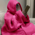 Wearable Blanket Sweatshirt with Kangaroo Pocket – Reversible Flannel Oversized Hoodie Blanket for Autumn Winter Travel & Lounging, Machine Washable Warm Wearable Throw, Holiday Gift