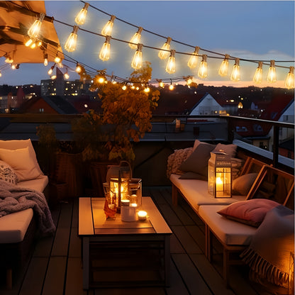 Shatterproof Outdoor String Lights 50ft 100ft 150ft Warm White Dimmable Patio Lights with ST38 LED Edison Bulbs, Connectable Hanging Lights for Backyard, Balcony, Porch & Party – Indoor Outdoor Garden Decor