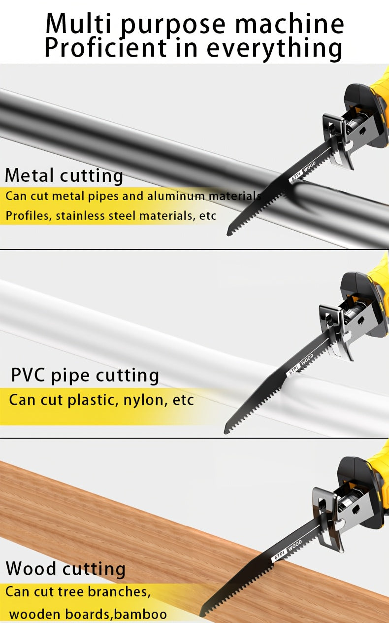 2026 Lithium-ion Electronic Saw, Electric Cordless Saw, Cordless Reciprocating Saw, Suitable for Home and Outdoor Use, Suitable for Electric Reciprocating Saw, Cutting Trees, Thin Wooden Boards and Soft Metal Wood, a Gift for Boyfriends and Fathers!