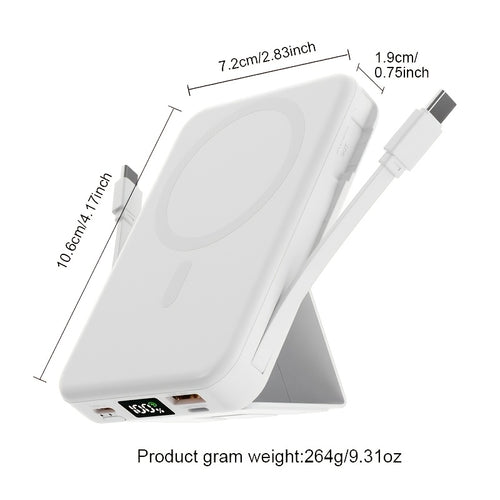 10000mAh Mobile Power, 22.W Magnetic Charging Treasure, Comes with Convenient Dual Cable, with LED Power Display, Stand Mobile Power, Can Charge 5 Devices At The Same Time, Comes with Stand, Can Be On The Plane